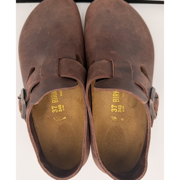 Birkenstock London Oiled Leather Clogs Women US 6–6.5 EU 37 Brown - Picture 8 of 11